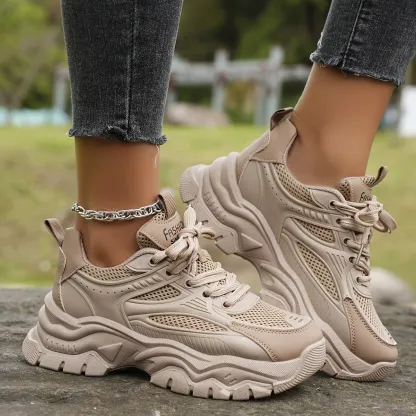 Womens Lightweight Platform Mesh Sneakers