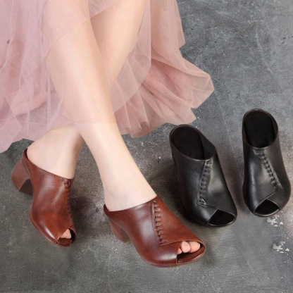 Orthopedic Chunky High Heel Sandals