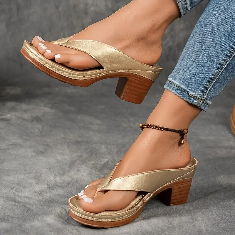 Mid-Block Heel Elegant Women's Summer Heeled Sandals