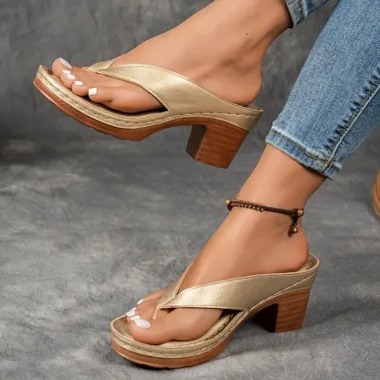 Mid-Block Heel Elegant Women's Summer Heeled Sandals