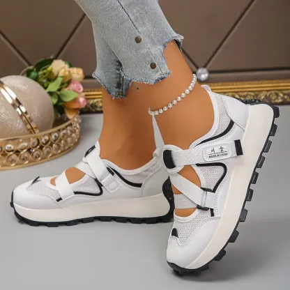 Women'S Breathable Mesh Adjustable Hook-and-Loop Straps Slip-On Sneakers