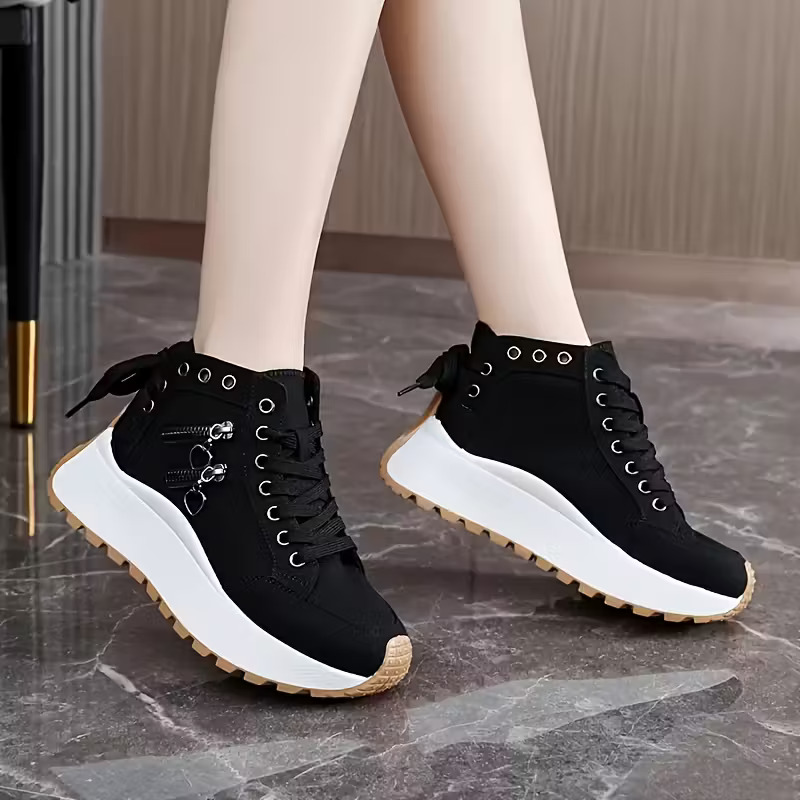 Women's All-Day Comfort Arch Support Cushioned Platform Wedge Heel High Sneakers
