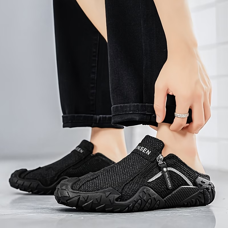 Men'S Lightweight Linen Mule Slippers