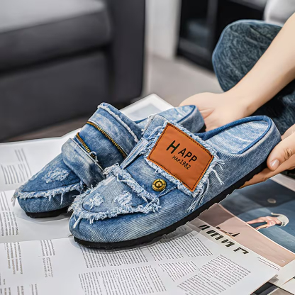 Men's Breathable And Comfortable denim slippers