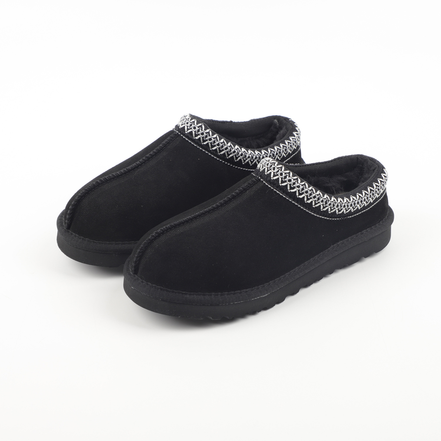 Vintage Embroidered Suede Mule Slippers | Women’s Cozy Lined Winter Slip-On Shoes