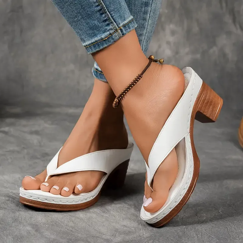 Mid-Block Heel Elegant Women's Summer Heeled Sandals