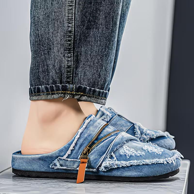 Men's Breathable And Comfortable denim slippers