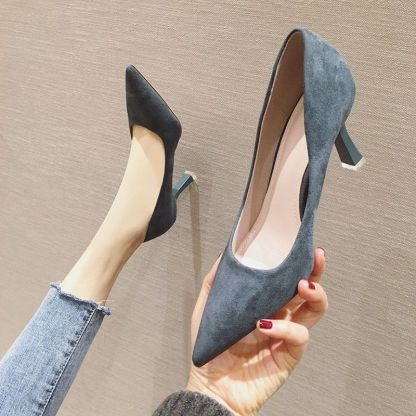Solid Color Soft Faux Leather Pumps