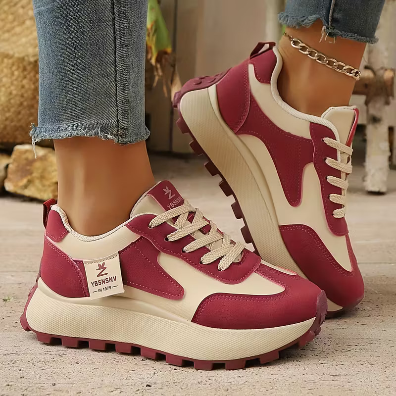 Women's All-Day Comfort Arch Support Cushioned Chunky Platform Running Walking Shoes
