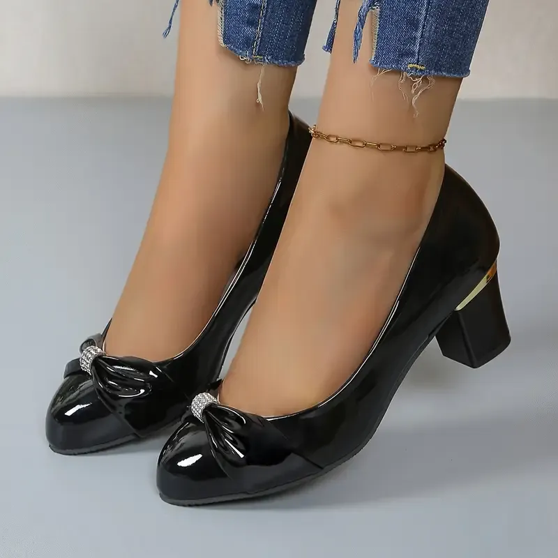 Round Toe  Bow High Heels
