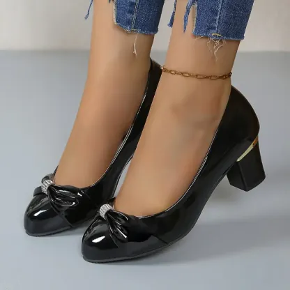 Round Toe  Bow High Heels