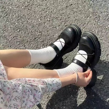Adjustable Thick Platform Heel Mary Jane