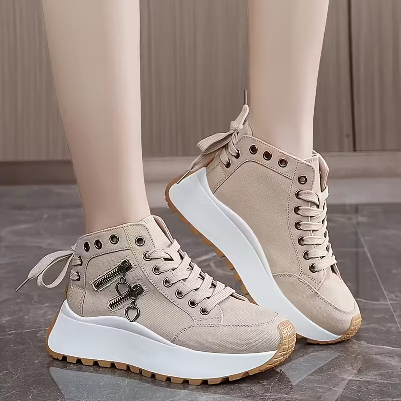 Women's All-Day Comfort Arch Support Cushioned Platform Wedge Heel High Sneakers
