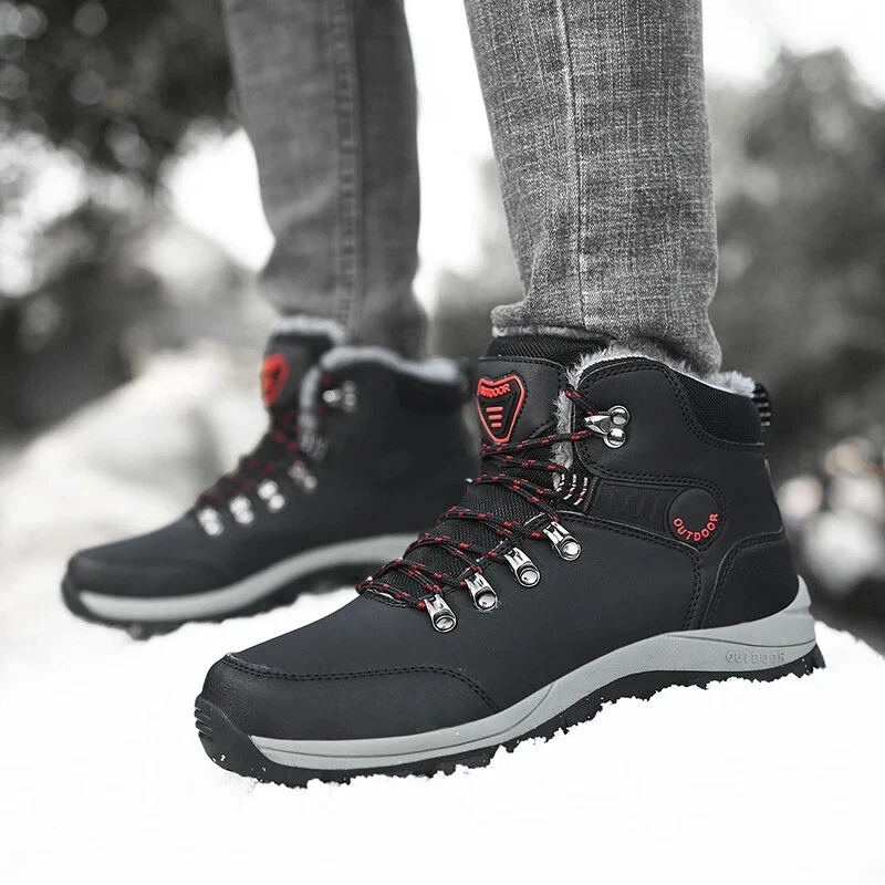 Outdoor Wear- Resistant Hiking Shoes Men Padded High-top Warm Casual Snow Boots