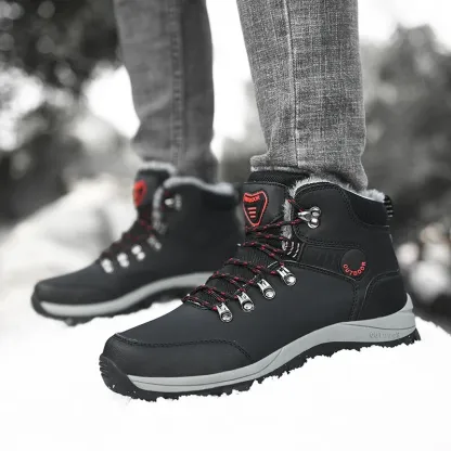Outdoor Wear- Resistant Hiking Shoes Men Padded High-top Warm Casual Snow Boots