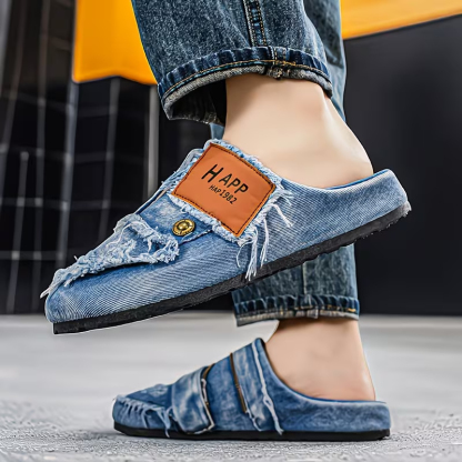Men's Breathable And Comfortable denim slippers