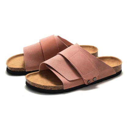 Premium Women’s Cork Footbed Slides with Dual Adjustable Straps for Daily Wear