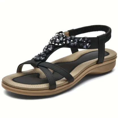 Comfortable Elastic Ankle Flats Sandals