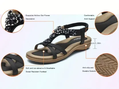 Comfortable Elastic Ankle Flats Sandals