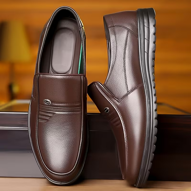 Men's Business Slip-On Non-Slip Leather Shoes