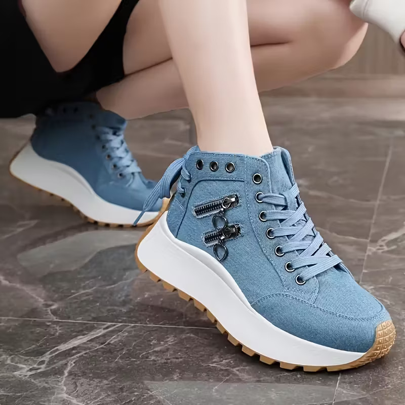 Women's All-Day Comfort Arch Support Cushioned Platform Wedge Heel High Sneakers