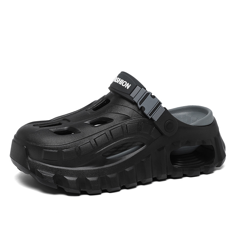 Men's Summer Slippers Outdoor Driving Dual Use Closed Toe CoolHollow Shoes