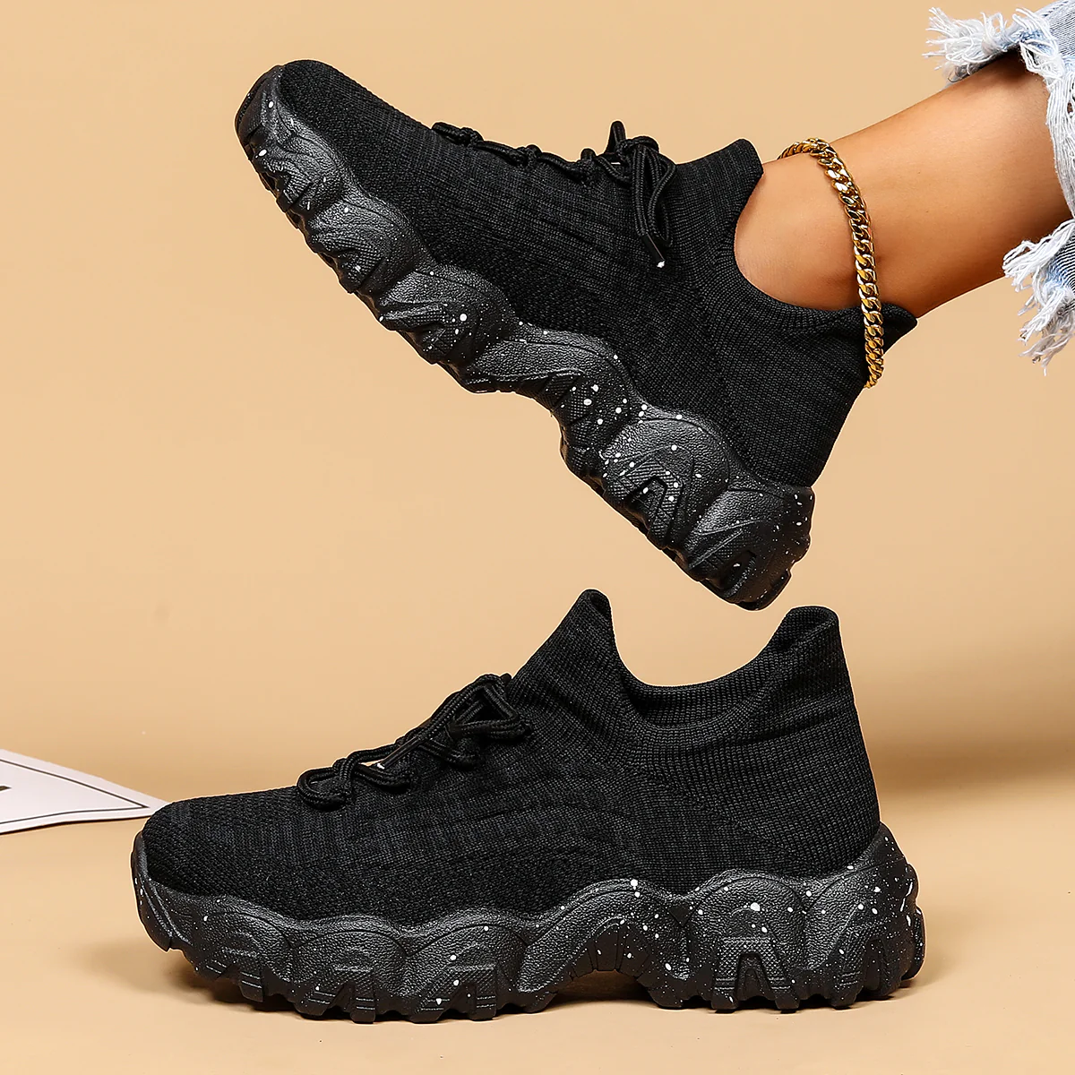 Breathable Fly-Knit Socks Women's Sports Shoes