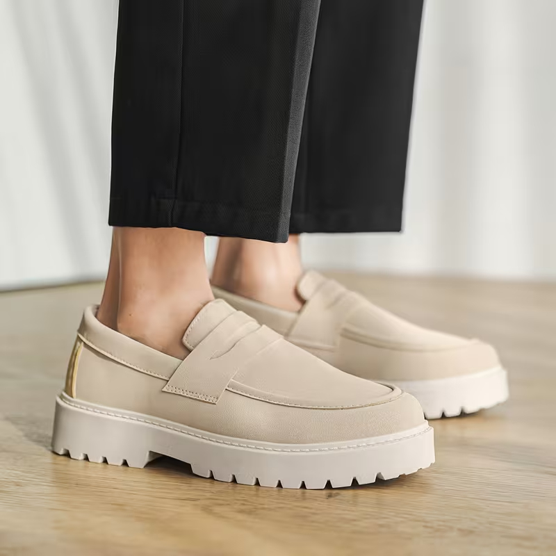 Men's Comfort Leather Arch Support Cushioned Daily Casual Walking Shoes