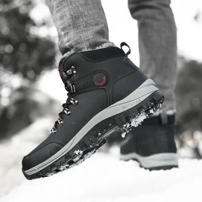 Outdoor Wear- Resistant Hiking Shoes Men Padded High-top Warm Casual Snow Boots