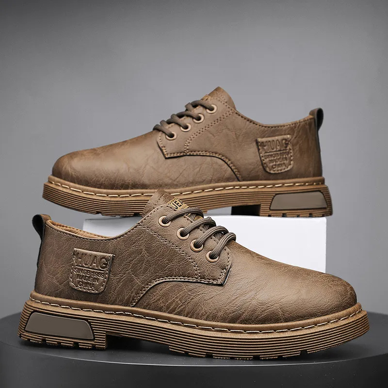 Men's Comfort Leather Arch Support Cushioned Walking Shoes