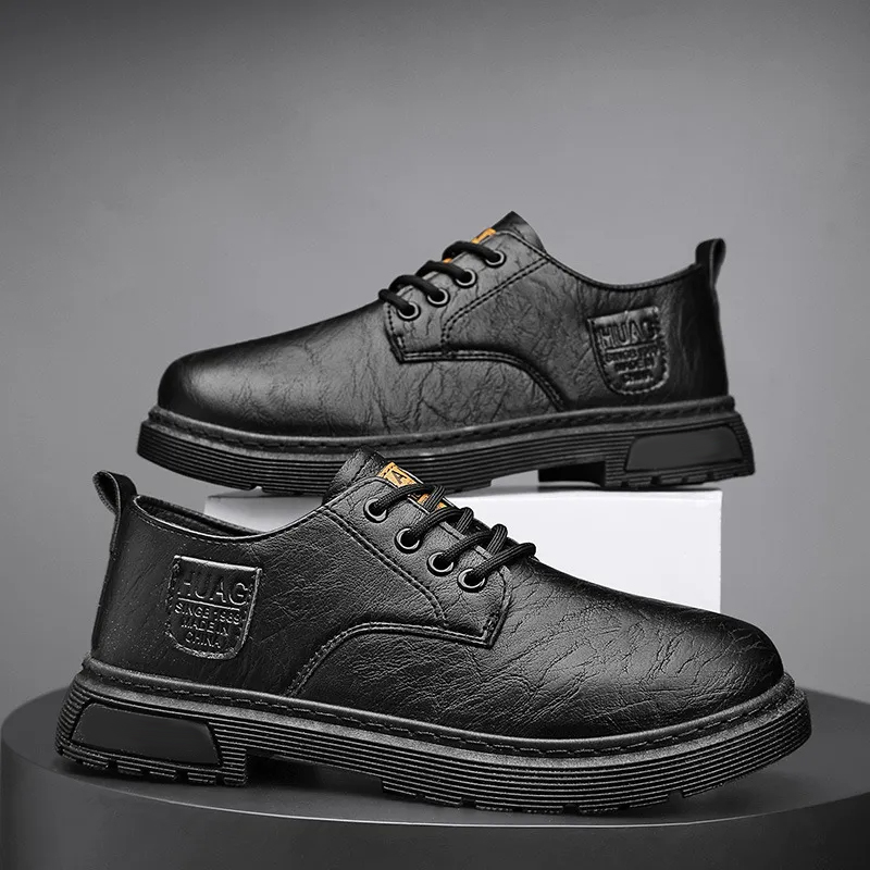 Men's Comfort Leather Arch Support Cushioned Walking Shoes