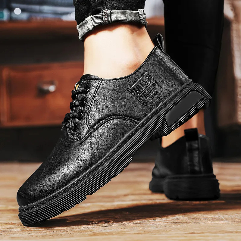 Men's Comfort Leather Arch Support Cushioned Walking Shoes