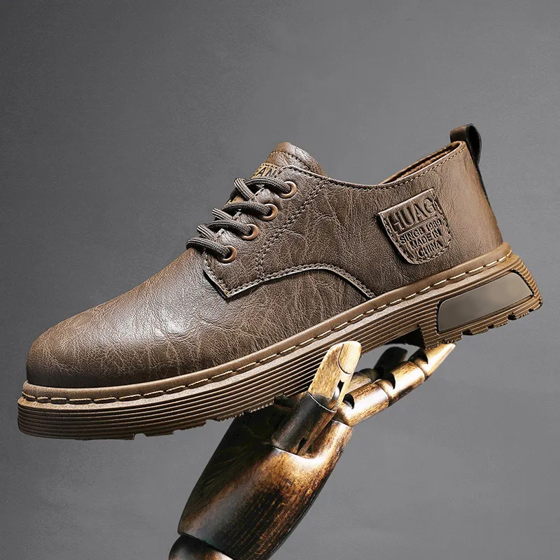 Men's Comfort Leather Arch Support Cushioned Walking Shoes