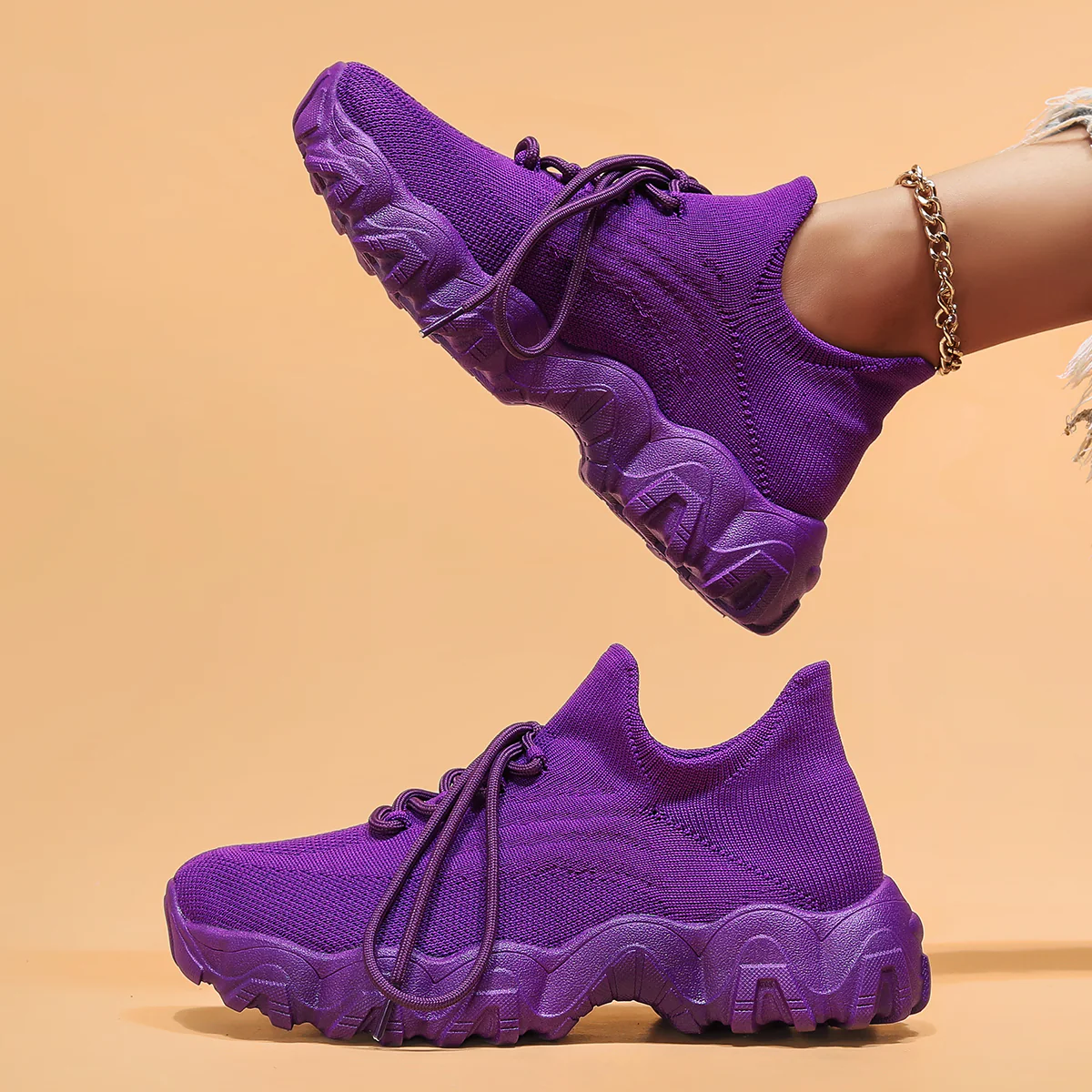 Breathable Fly-Knit Socks Women's Sports Shoes