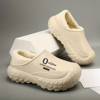 Plush Fleece Lining Rugged Non‑Slip Winter Slip‑On Shoes
