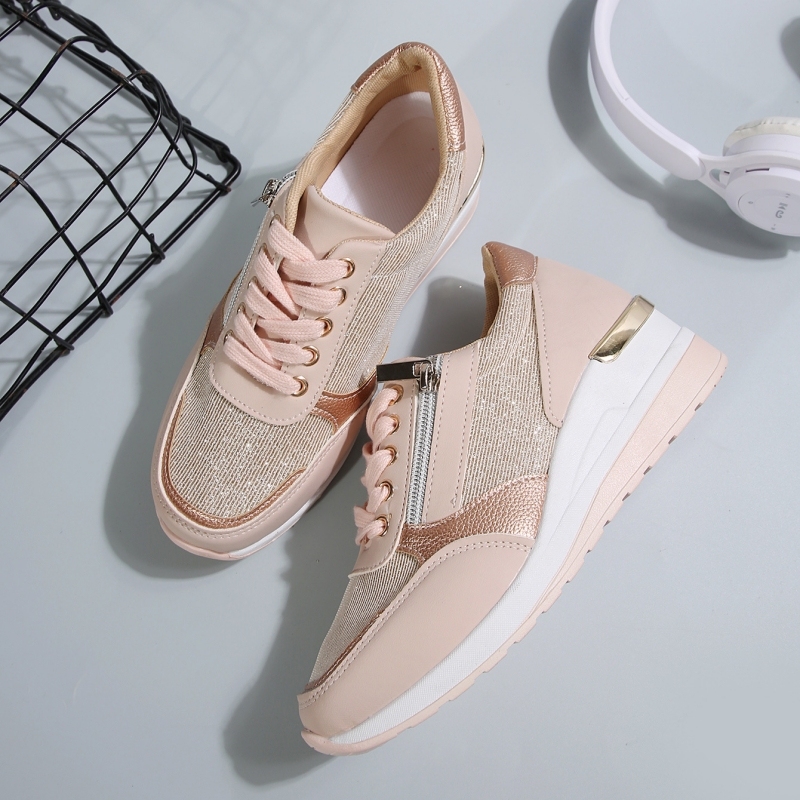 🔥Last Day 51% OFF - 2025 New Women's Side Zipper Lace-up Orthopedic Sneakers