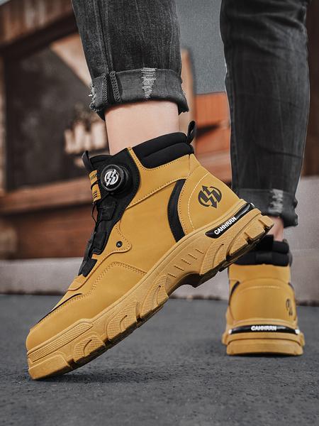 Men's High-Top British Style Work Anti-Slip Durable Shoes，hiking boots