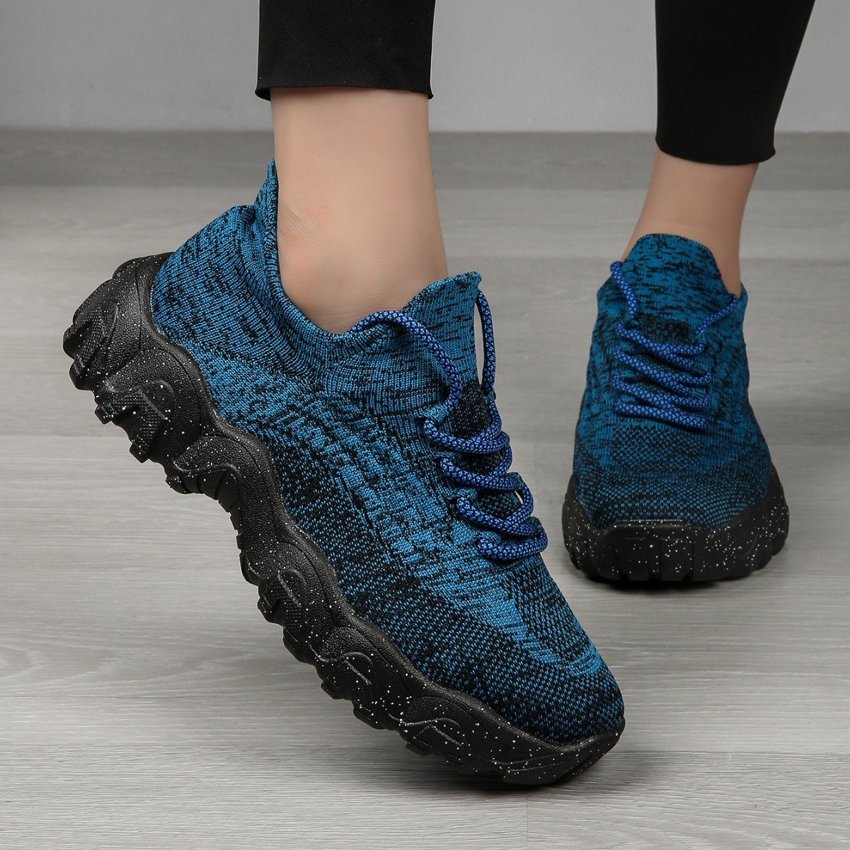 Women's knitted breathable and non-slip height increasing(1.96in) sneakers 