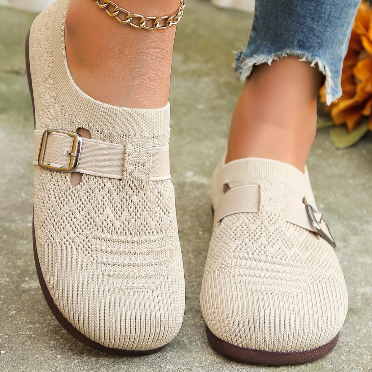 🌸🎉 Trendy Must-Have! Only a Few Left! ✨🥿💫Women's Daily Soft Breathable Arch Support Neuropathic Flat Diabetic Shoes