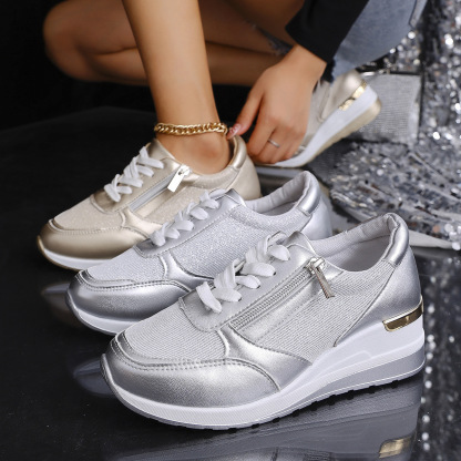 2025 New Side Zipper Lace-up Sneakers