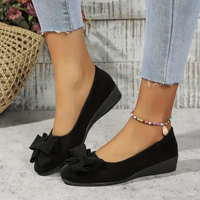 🔥Women's bow-decorated wedge shoes