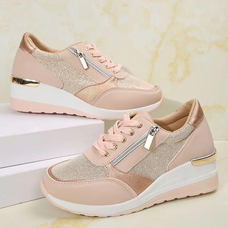 🔥Last Day 51% OFF - 2025 New Women's Side Zipper Lace-up Orthopedic Sneakers