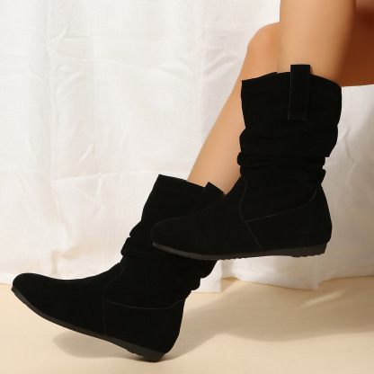 Round Toe Flat Winter Boots