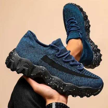 Men's knitted breathable and comfortable non-slip lace-up sneakers