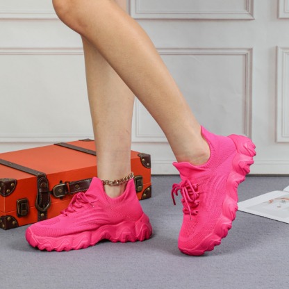 Women's knitted breathable and non-slip height increasing(1.96in) sneakers 