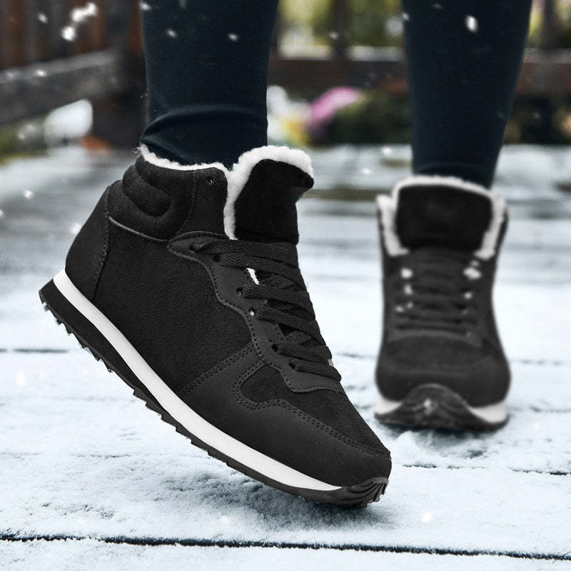 Winter men's and women's warm high-top lightweight cotton shoes