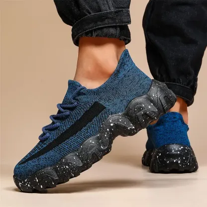 Men's knitted breathable and comfortable non-slip lace-up sneakers