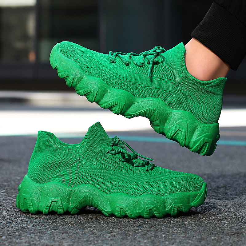 Men's knitted breathable and comfortable non-slip lace-up sneakers