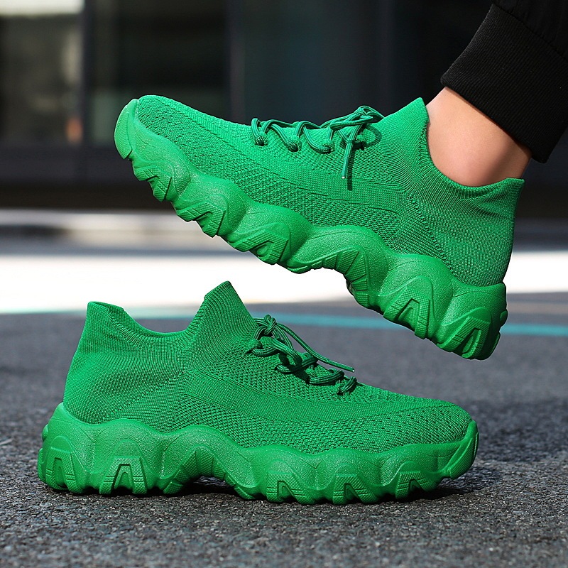 Men's knitted breathable and comfortable non-slip lace-up sneakers