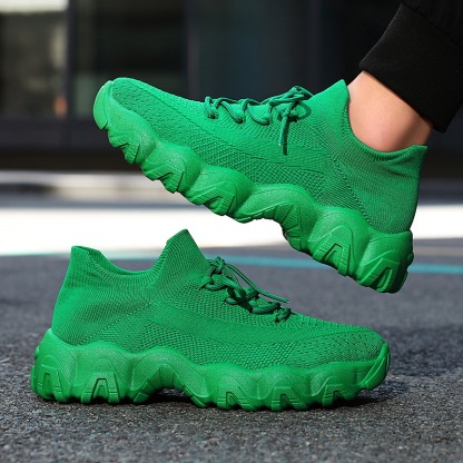 Men's knitted breathable and comfortable non-slip lace-up sneakers